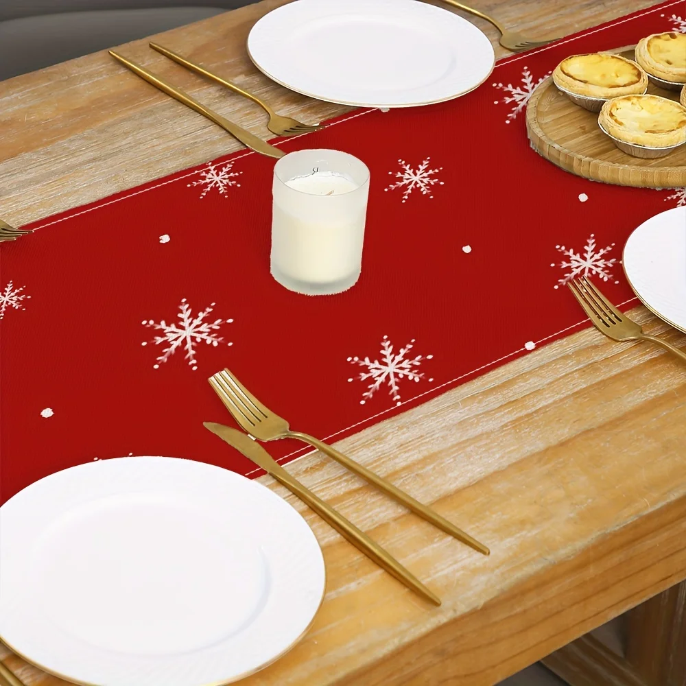 Рождественские льняные дорожки с оленями