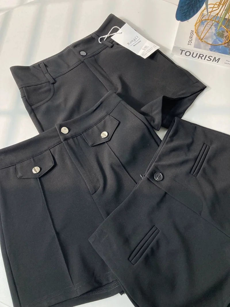 2023 Spring Summer Short Pants Design Sense Niche Slim-Fit Cover Slimming Long Legs Shorts Sexy High Waist All-Match Hot Pants