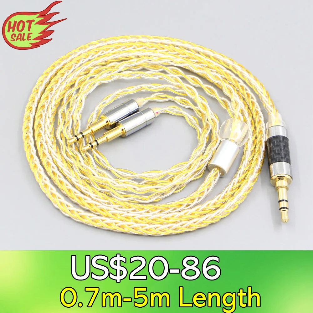 

LN007319 8 Core OCC Silver Gold Plated Earphone Cable For Sennheiser HD477 HD497 HD212 PRO EH250 EH350 Headphone 2.5mm pin