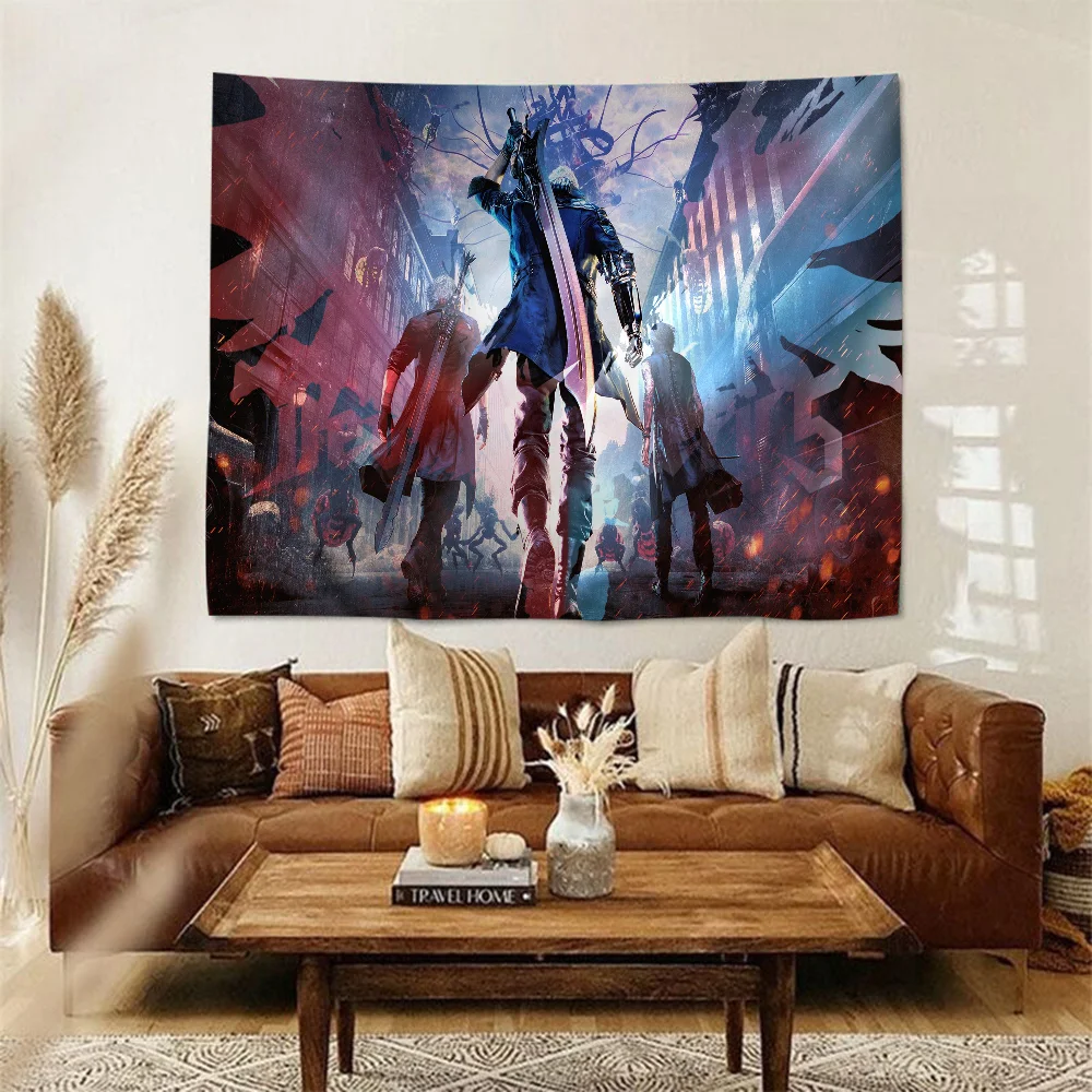 D-DevilS-May-Crys DMC DIY Wall Tapestry Hippie Flower Carpets Dorm Decor Art