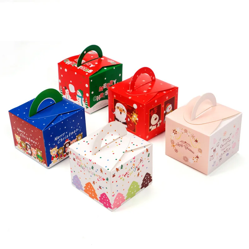 

20pcs Christmas Cookies Gift Packing Paper Box For Birthday Party Cake Chocolate Candy Holders DIY Handmade Favor