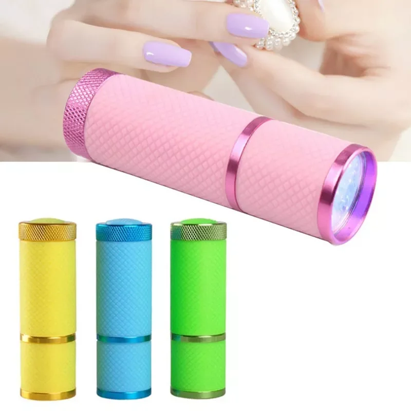 

2021 Gel Curing Lamp Nail Polish Cure Light Mini Fast Nail Dryer 9 Led Uv Light Flashlight New Hand-held Mechanical Tools
