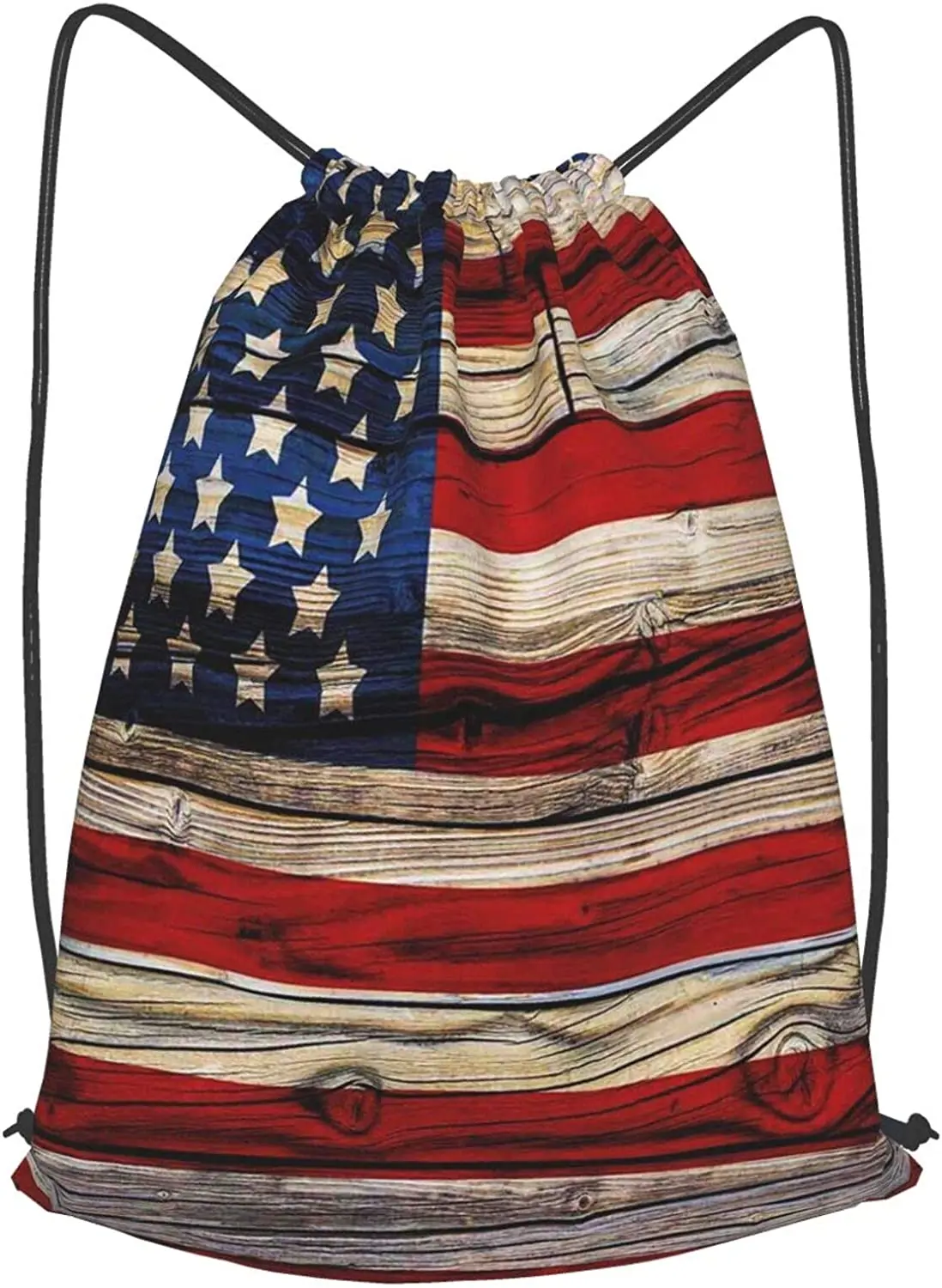 

Retro Flag Gym Drawstring Backpack String Bags for Women Men Teens Folding Waterproof for Shopping Sports Beach Swimming Workout