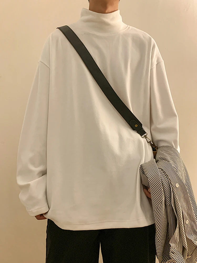 Женская однотонная футболка с длинным рукавом и высоким воротником - купить по