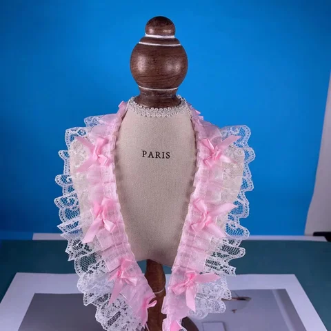 Популярная вышивка 3D Лук искусственная кружевная ткань Сделай Сам Вышивка Аппликация воротник кукла свадебные женские платья ткань Декор