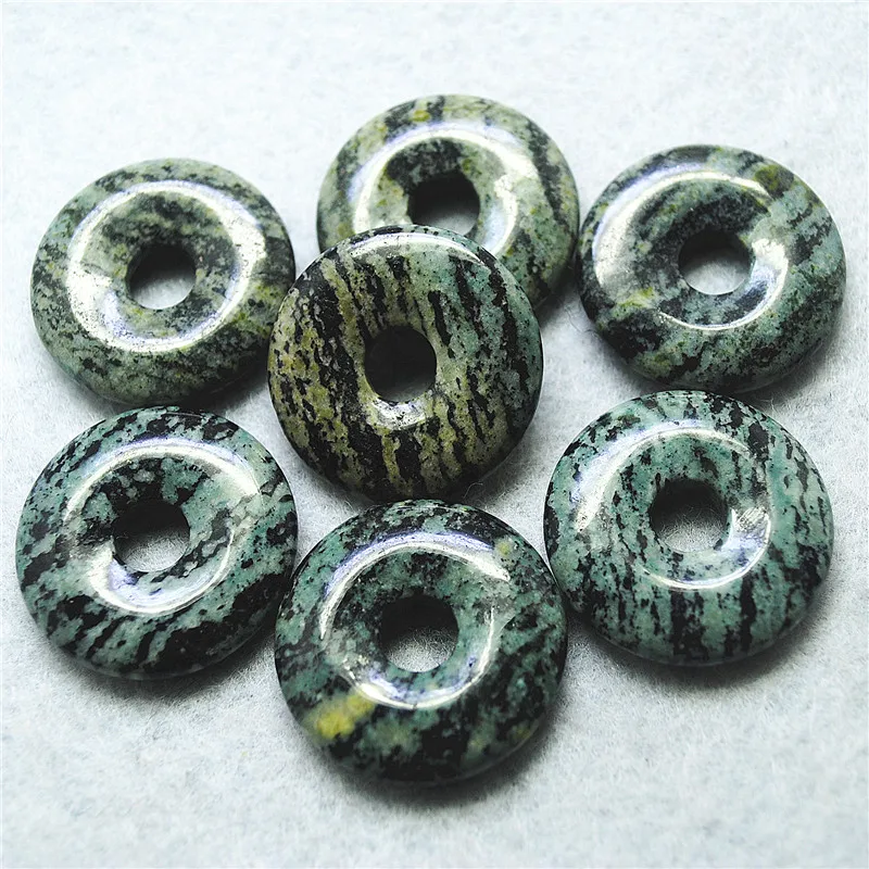 

5PCS Green Zebra Stone Jasper New Women Pendants Size 30MM Donuts Shape DIY Jewelry Findings Free Shippings Faster