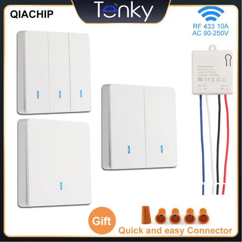 

Wireless Smart Switch Light 433Mhz RF 86 Wall Panel Switch With Remote Control Mini Relay Receiver 250V Home Led Light Lamp Fan