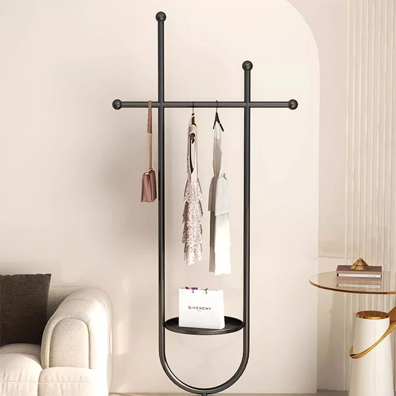 

Hanger Rail Clothes Racks Floor Organizer Modern Storage Clothing Rack Entrance Arara De Roupa Living Room Furniture WJ35XP