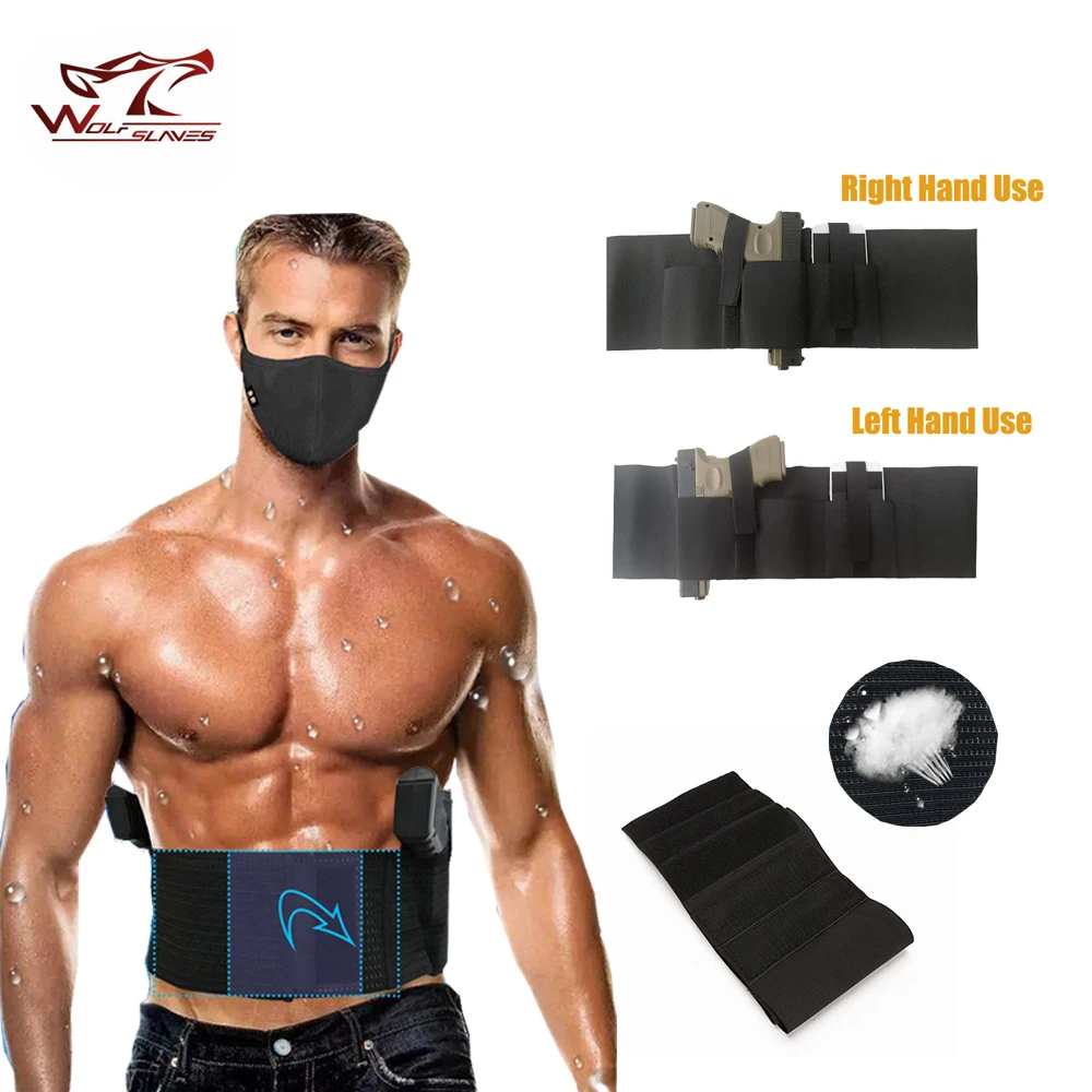 

Outdoor Tactical Concealed Carry Case Adjustable Belly Gun Holster Elastic Abdominal Pistol Waist Holster Glock beretta