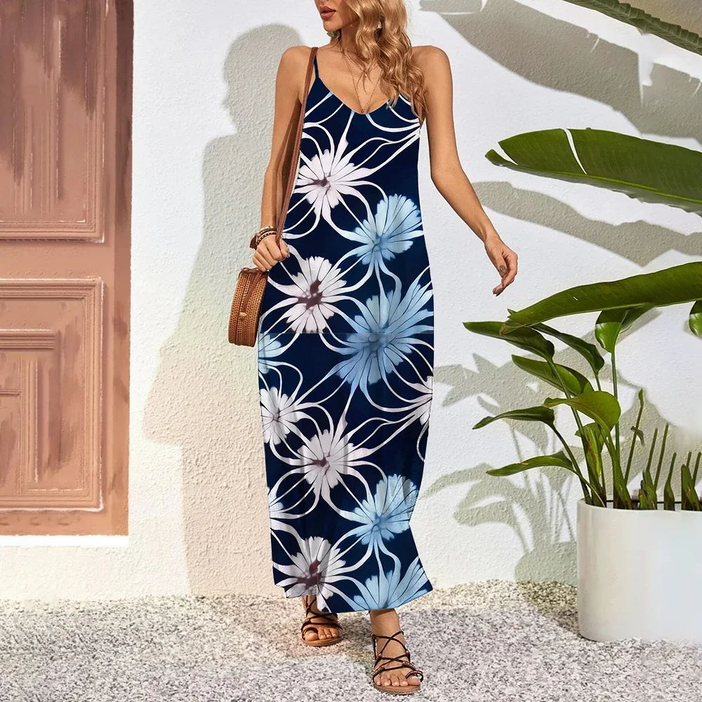 Plus Size Extra Long Dresses Womens Feather 3D Print Maxi Summer Halter Strapless Big Swing Party Pocket Designs