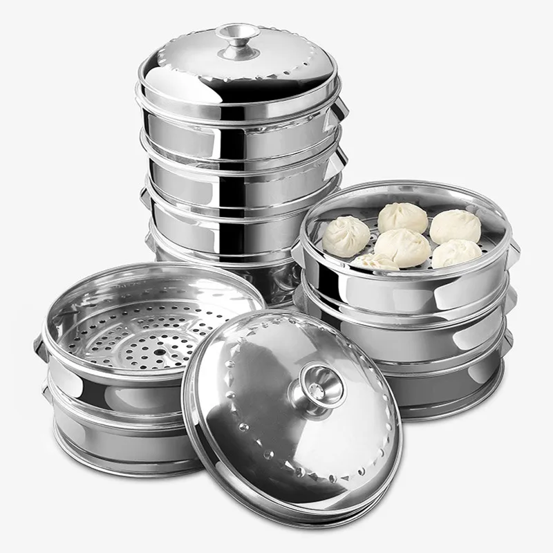 

Stainless Steel Steamer fish steamed stuffed bun Rack Kitchen Tools Multilayered Insert With Holder instant pot steamer basket
