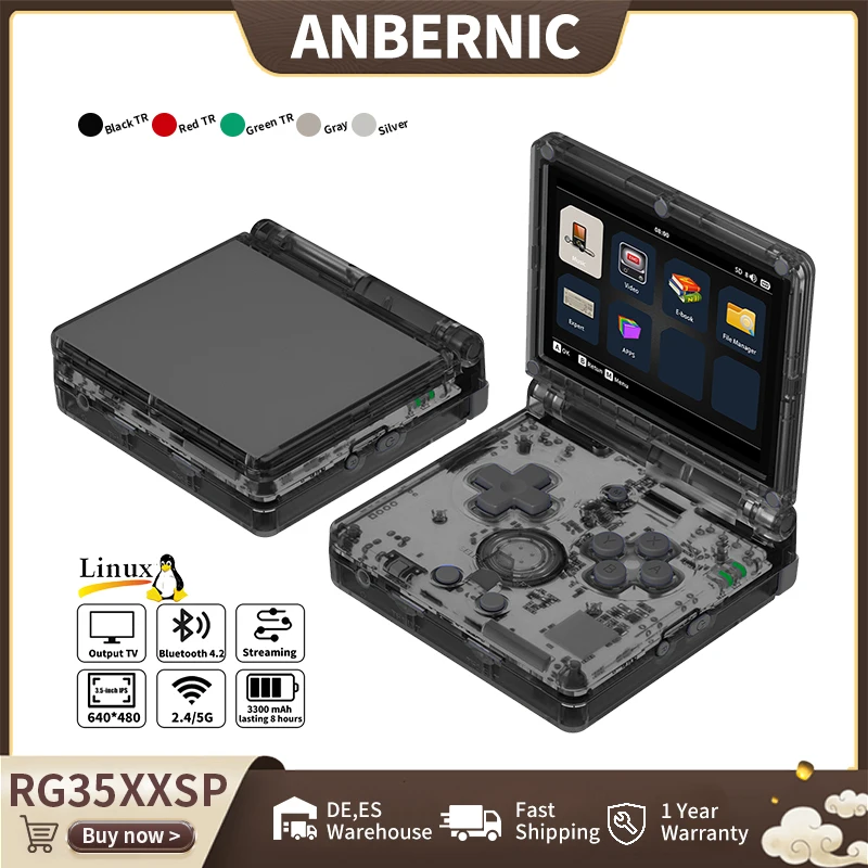 ANBERNIC RG35XXSP Flip Retro Handheld Game Console 3.5