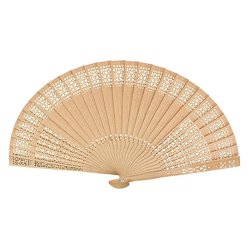 

Wood Folding Fan Openwork Hand Fan Foldable Chinese Style Fan Vintage Fan Handheld Fans Sandalwood Hand Fan For Wedding House