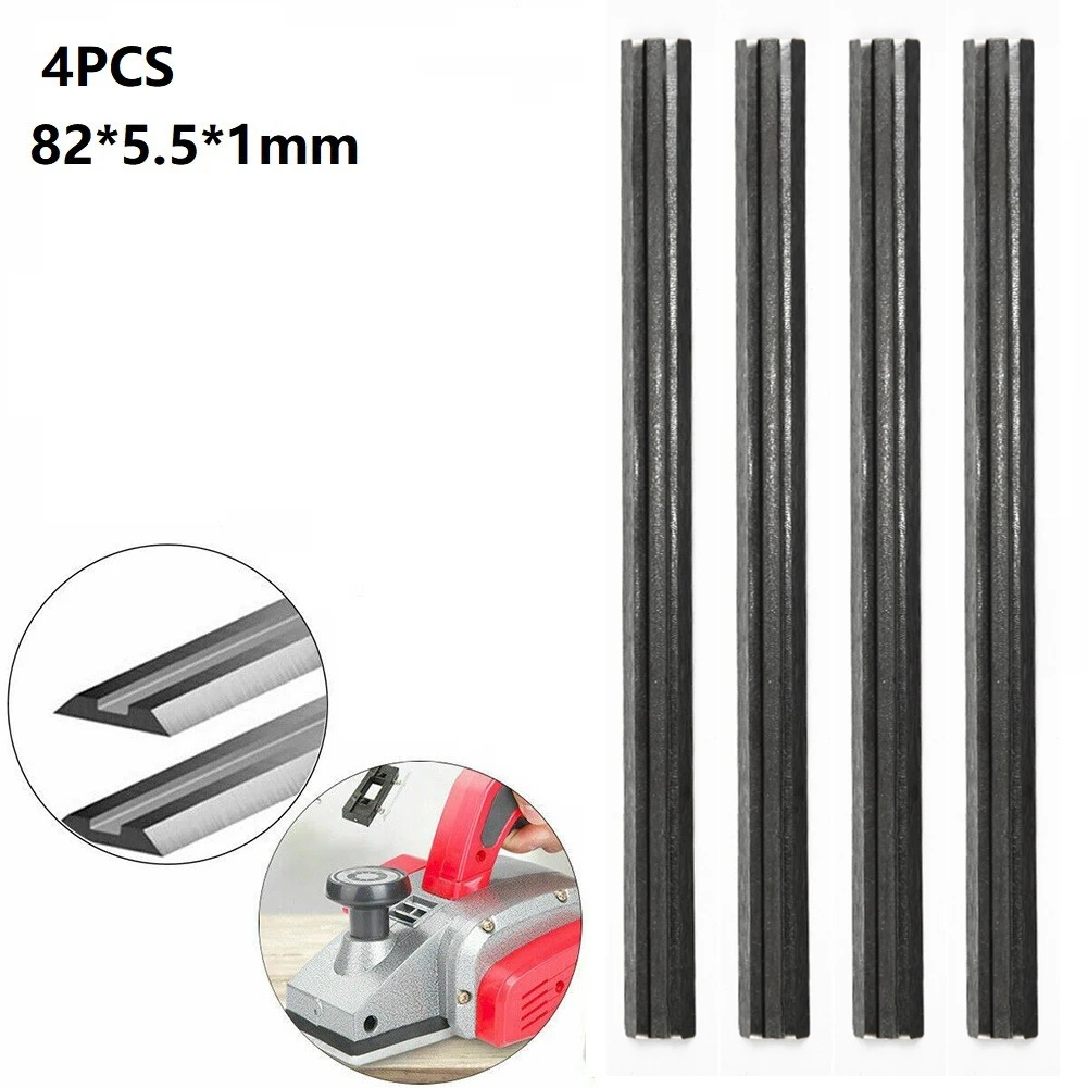 

4pcs Carbide Planer Blade 82x5.5x1mm Reversible Wood Planer For Cutting Soft Hard Woods Woodworking Machinery Parts