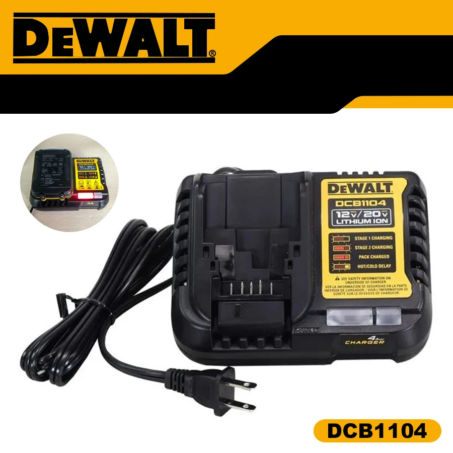 DEWALT DCB1104 12 В-20 В 4 А литий-ионное зарядное устройство для электроинструментов Dewalt