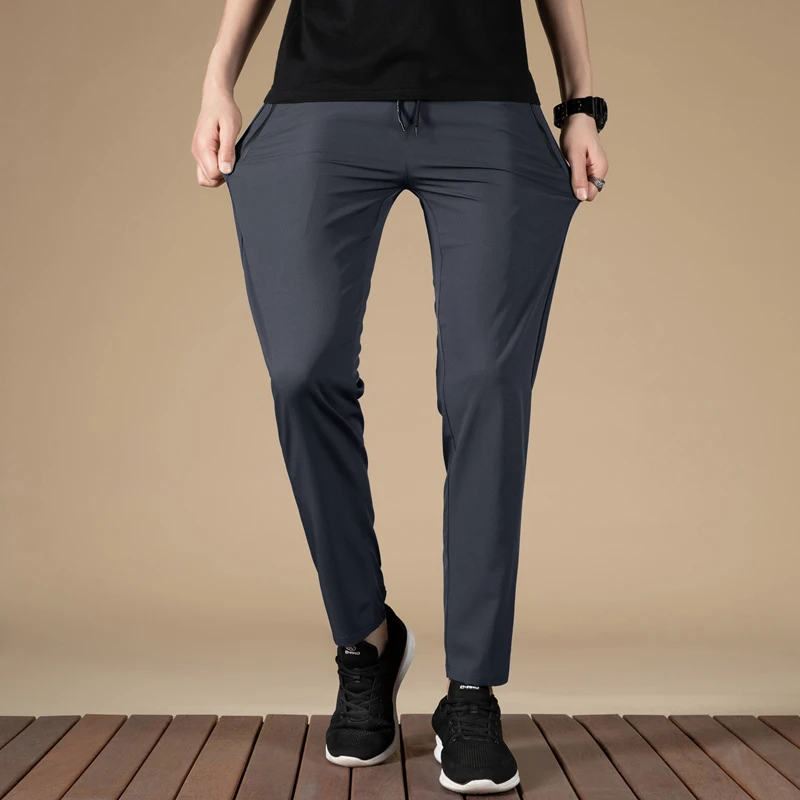 

Брюки мужские спортивные на шнурке, модные повседневные тонкие дышащие свободные штаны, спортивные штаны для бега, весна-лето