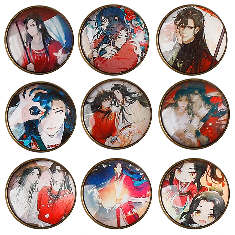 Anime Tian Guan Ci Fu Enamel Pin Xie Lian Hua Cheng Lapel Pins Cute Brooches Badges on Backpack Brooch for Clothes Jewelry Gifts