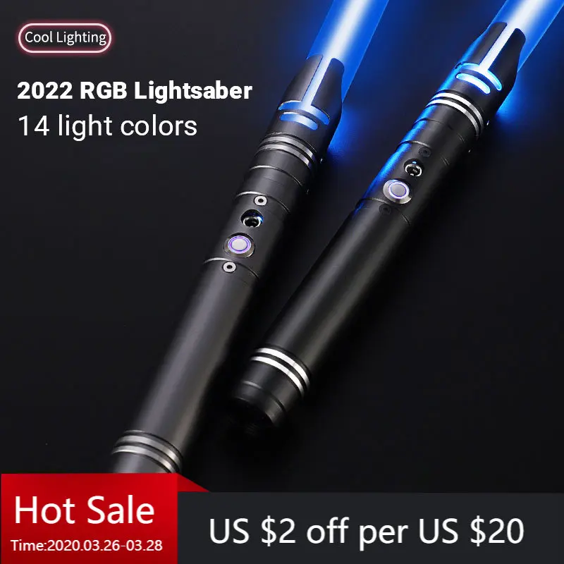 

SZ Lightsaber Metal Hilt Heavy Duel Light Saber dengan 14 Font Warna Ayunan Halus Sensitif