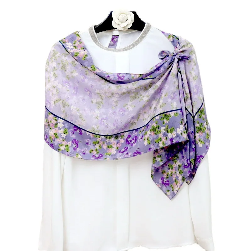 

New 100% natural silk scarf Women Fashion Scarfs Foulard Bandana Shawl Scarves sjaals High Quality Wrap Pashmina Stole Hijab
