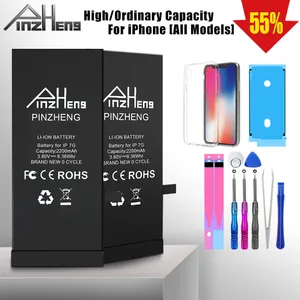 Аккумулятор для телефона PINZHENG высокой емкости для iPhone 6S 6 7 8 Plus X, Сменный аккумулятор для iPhone 5S SE XR XS 11 12 Pro Max 12Mini