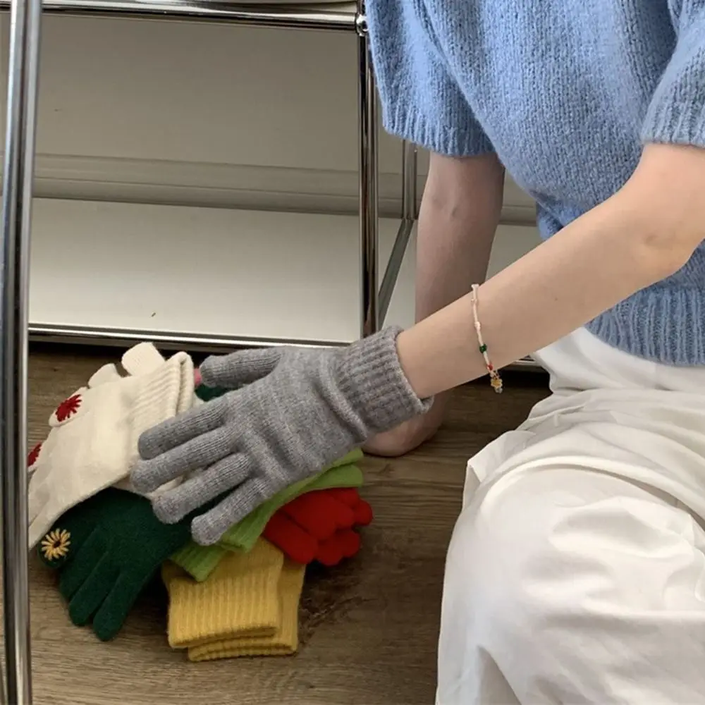 

Thick Knitted Gloves Fashion Cold Proof Windproof All Finger Gloves Touch Screen Warm Gloves Autumn Winter