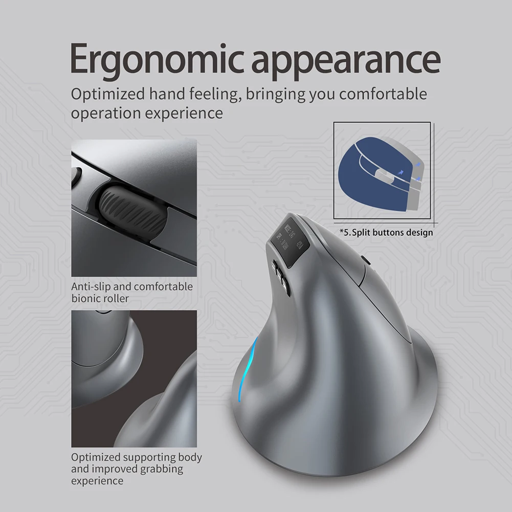 

Беспроводная эргономичная Вертикальная игровая мышь, 3200DPI, 8 кнопок, 2,4 ГГц