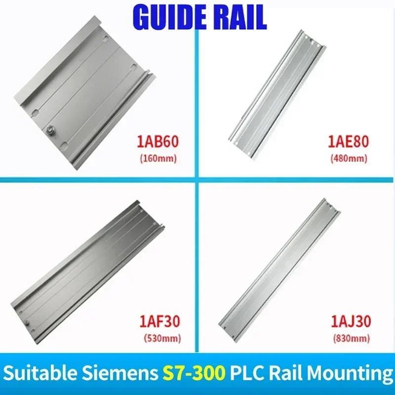 Фото Монтажная DIN-рейка для ПЛК Siemens S7-300, направляющая AMSAMOTION, 6ES7390-1AE80-0AA0, 1AF30, 1AB60, 1AE80, 1AJ30, фиксирующая DIN-пластина №1