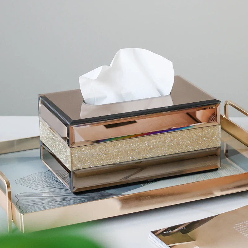 

Коробка для носовых платков для гостиной, высокая стоимость, роскошный рабочий стол, креативность и чувство прорыва, высококачественные стеклянные коробки для салфеток