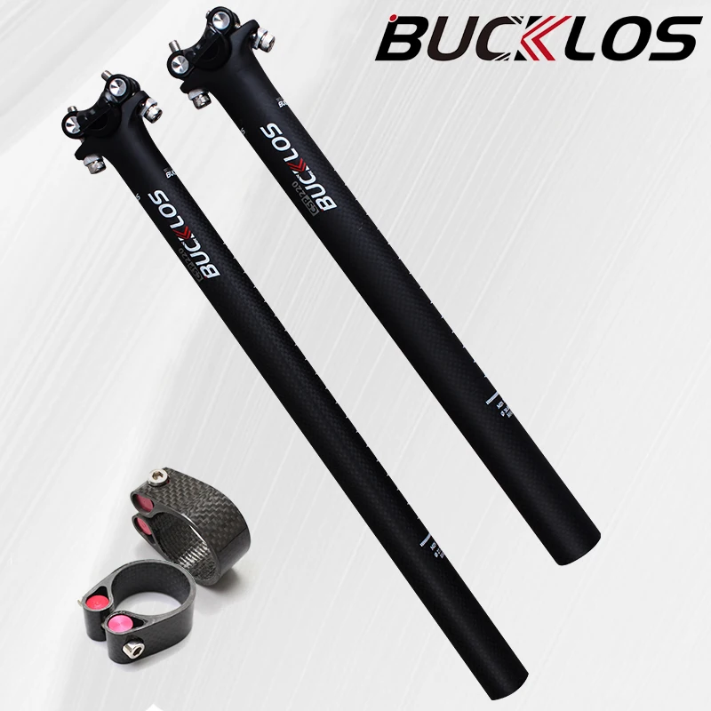 BUCKLOS Bicycle Carbon Seatpost 27.2/30.6/31.8mm Full Carbon Fiber Seat Tube 350mm 400mm Road Mountain Bike Seat Post Bike Parts
