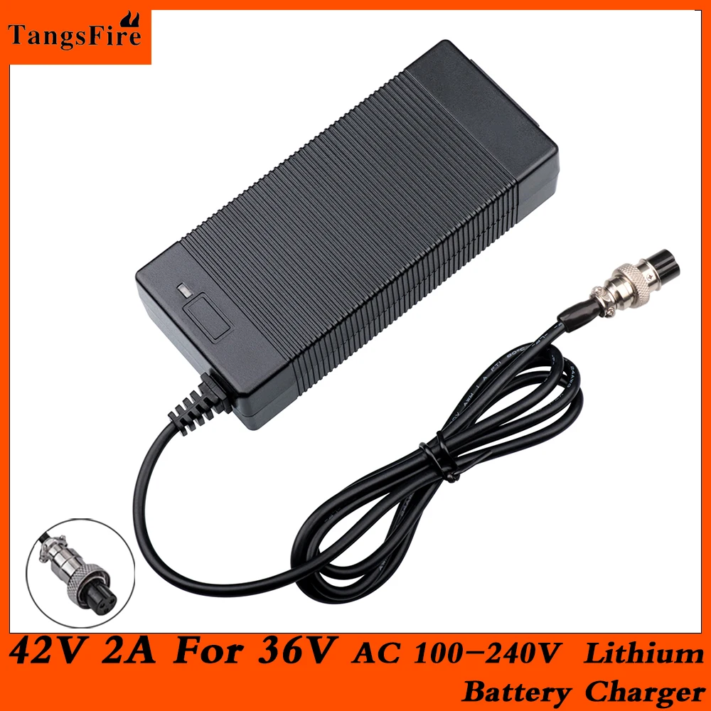 

42V 2A electric scooter Charger AC 100-240V Lithium Battery Power Supply For Scooter E-bike Lithium Battery Charger 3P GX16 Plus