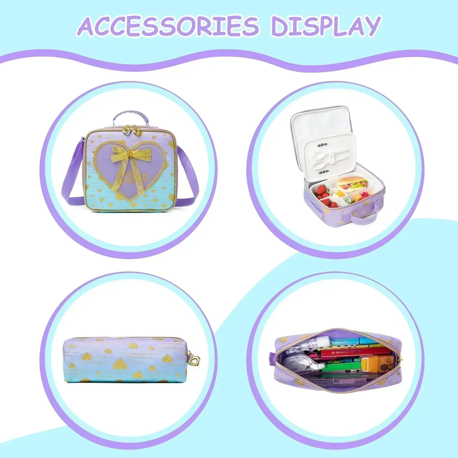 18-дюймовые школьные сумки на колесиках для девочек детский дорожный рюкзак набор