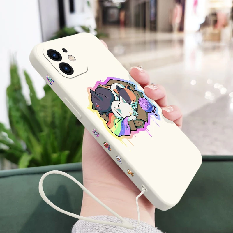 F-Fortnites Phone Case For iPhone 14 13 12 11 Pro Max Mini X XR XS MAX SE20 8 7 Plus 6 6S Plus Silicone Cases with Hand Strap