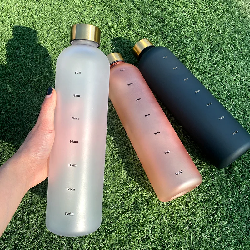 1L Bottle With Time Marker 32 OZ Motivational Reusable Fitne