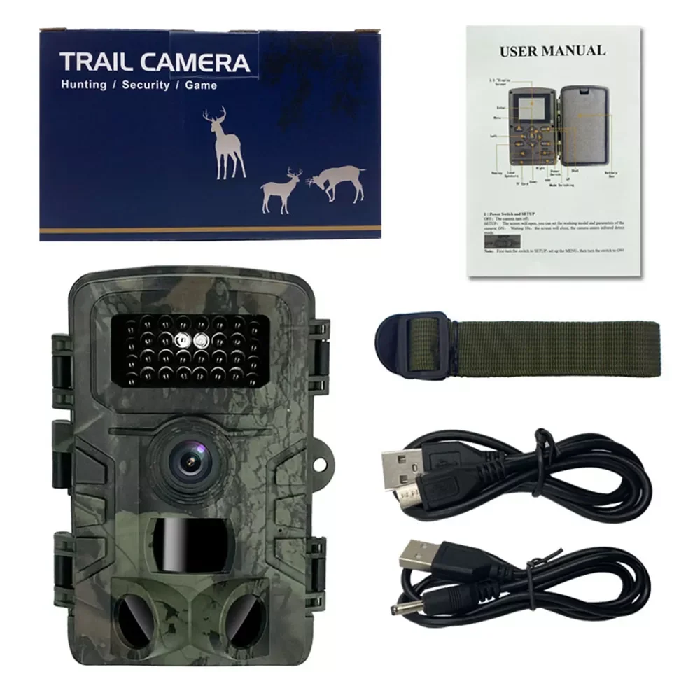 

Охотничья тропическая камера 20 МП 1080P, водонепроницаемая инфракрасная камера ночного видения для дикой природы, камера наблюдения с монито...