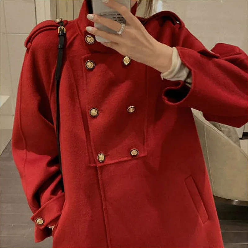 Женская зимняя одежда на пуговицах элегантное однотонное повседневное стильное