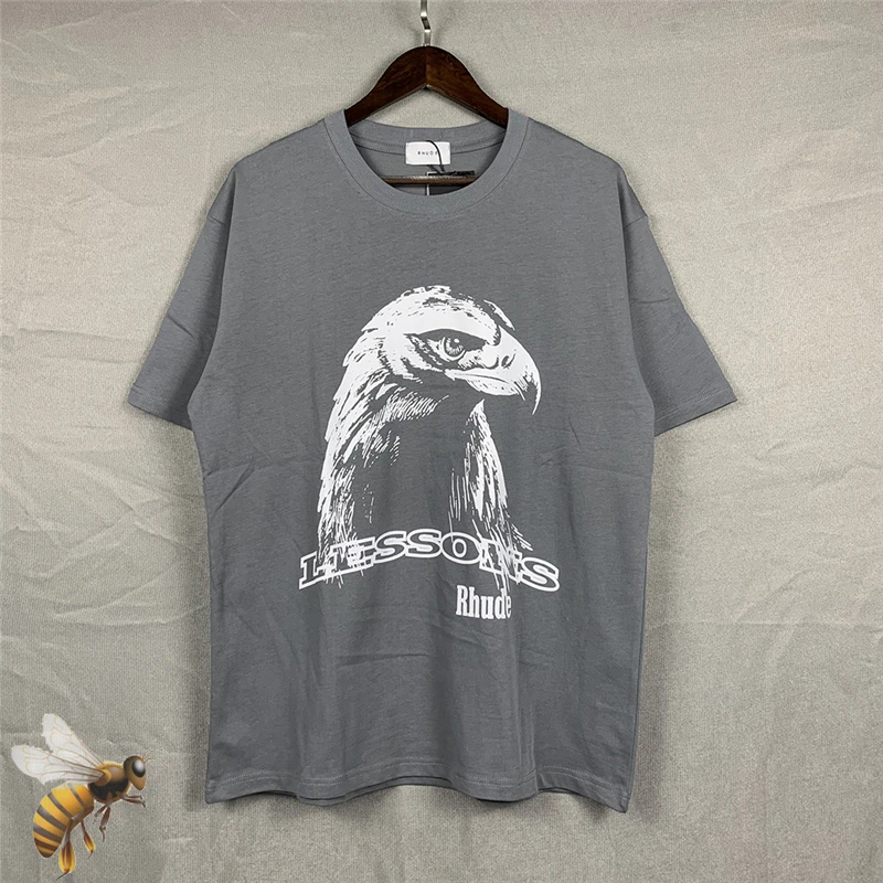 

New RHUDE T-shirt Men Women Eagle Print High Quality Los Angeles Limited Edition Rhude T Shirts
