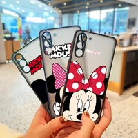 mickey minnie disney anime for samsung s22 s21 ultra s20 fe s10e s10 lite s9 s8 plus frosted translucent matte cover phone case