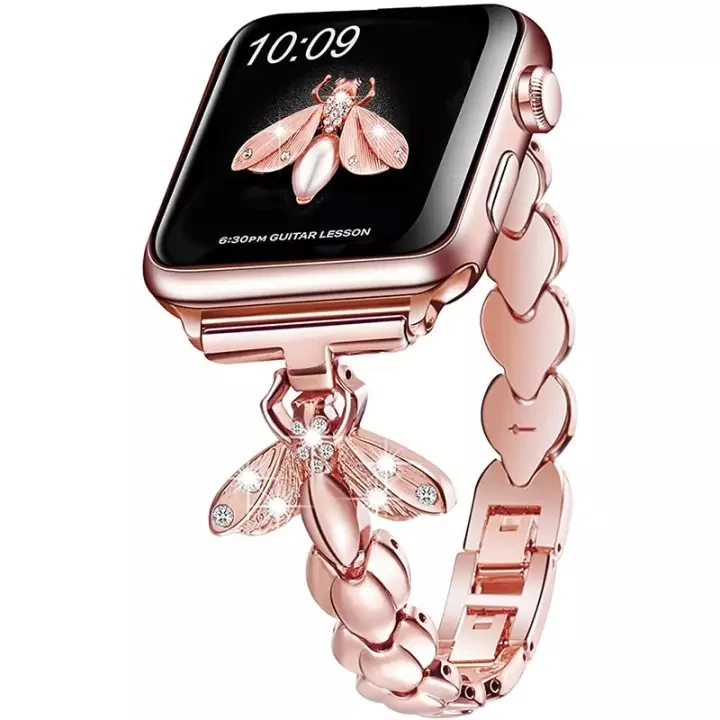 

Women Jewelry Metal Strap for Apple Watch Band 8 7 6 44mm 40mm 41mm 45mm Diamond Belt Bands For iWatch Serie SE 6 5 4 3 Bracelet
