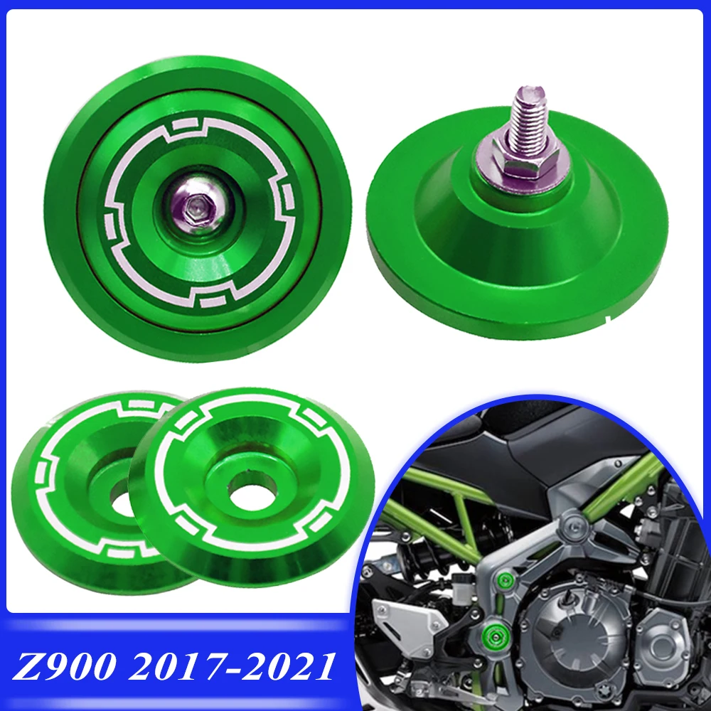 

Motorcycle CNC Frame Hole Cap Cover Plug Kit Decor Fairing Guard With Screw 5mm For Kawasaki Z900 Z 900 2017 2018 2019 2020 2021