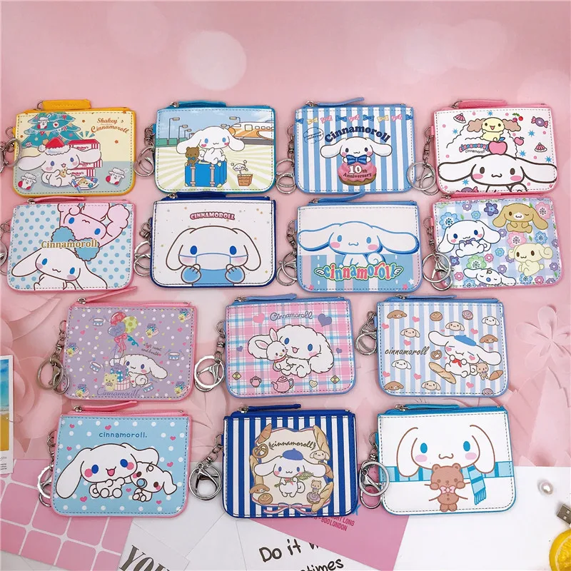

Kawaii Bag Cute Cinnamoroll Pu Coin Purse Sanrios Wallet Cartoon Children Card Holder Kawaii Girls Bags Women Birthday Gifts Toy