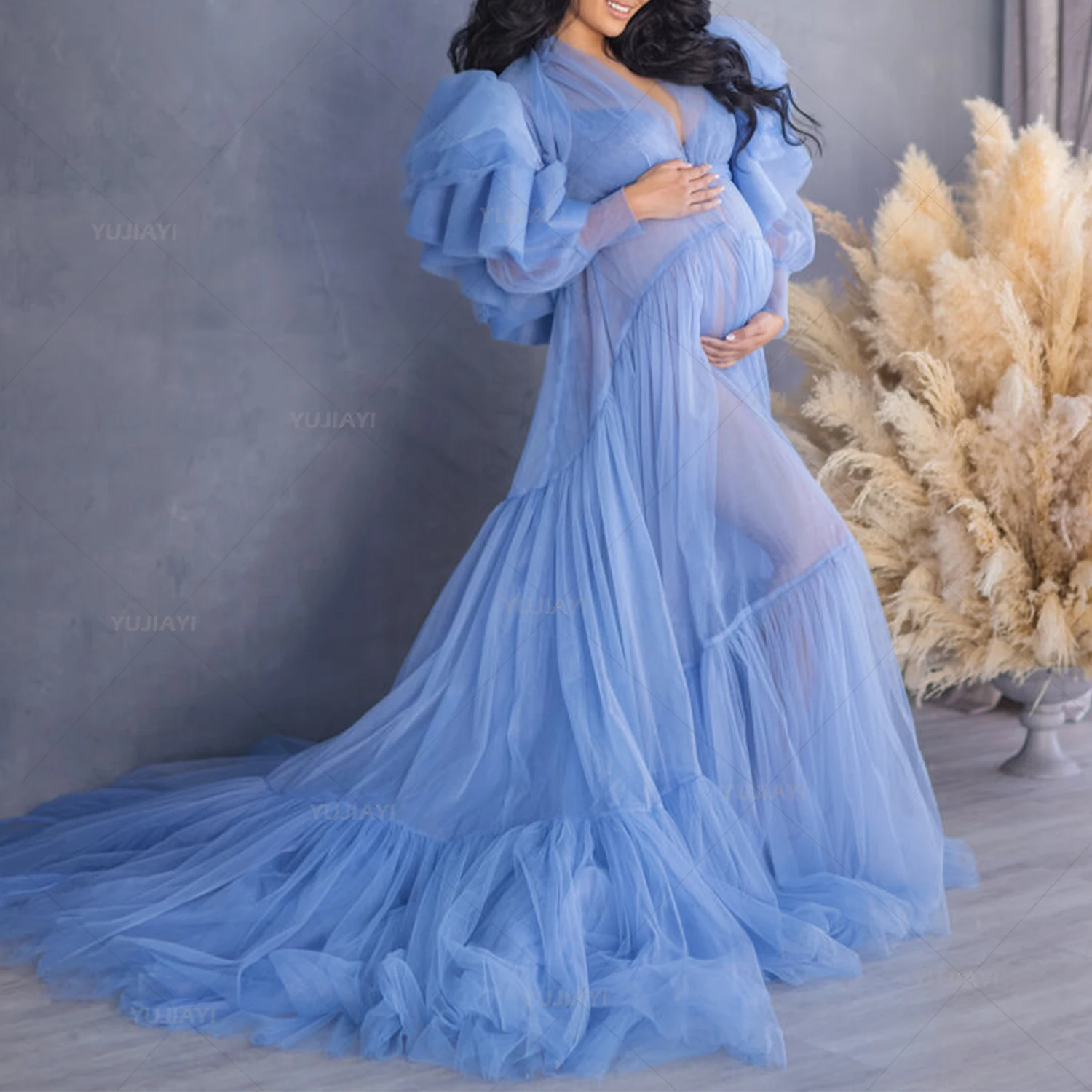

Пышное Тюлевое платье для беременных со шлейфом Свадебные платья для фотосессии халаты для фотосъемки платье для беременных платье для будущей мамы женское платье