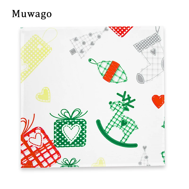 

Muwago Christmas Gift Box Printed Soft Napkins Placemat High Quality Waterproof And Oil Proof Festival Atmosphere Decor Napkins