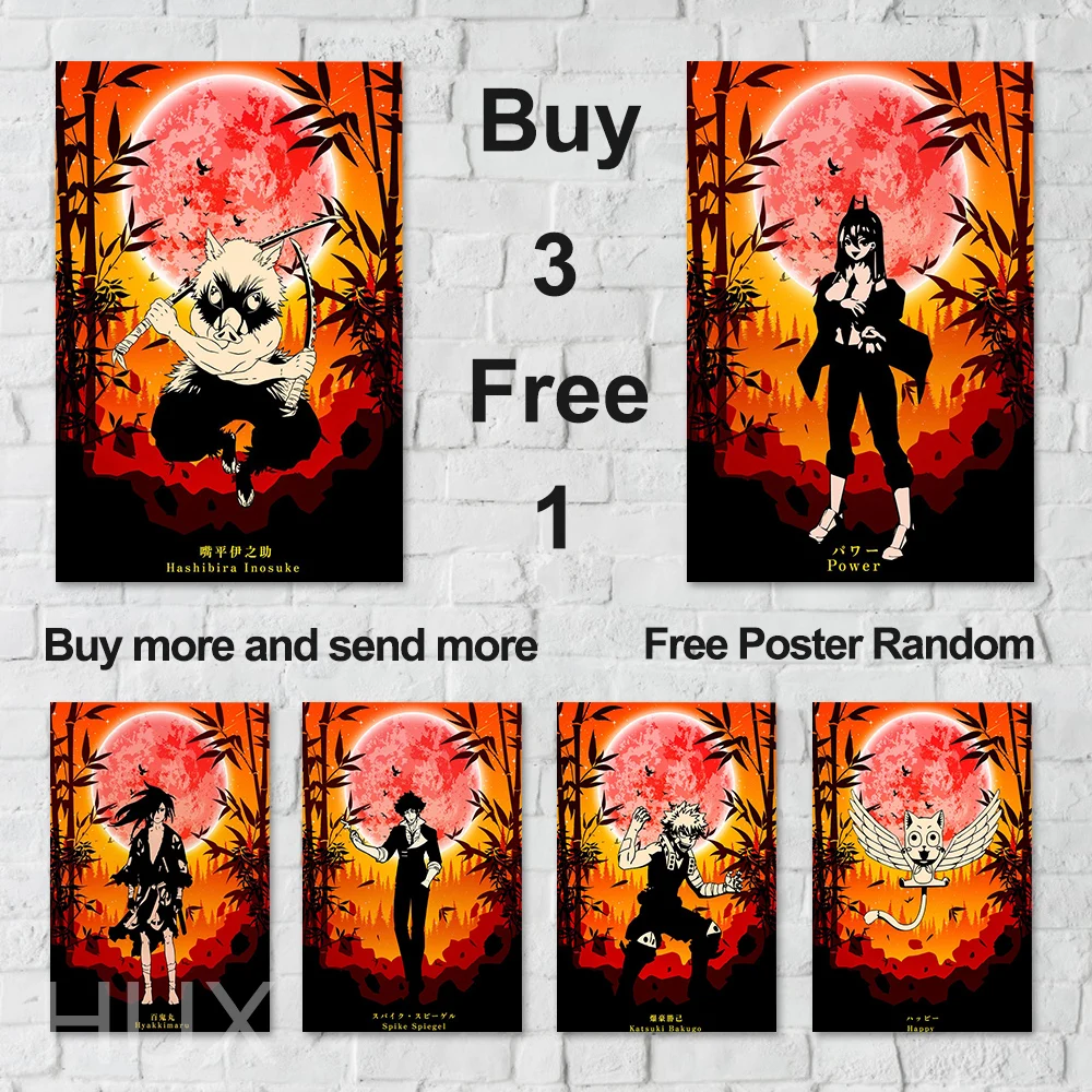 

Classic Anime Collection Custom Printed Posters Wall Art Canvas Painting Pictures Modern Cartoon Room Home Decor Interior Decals