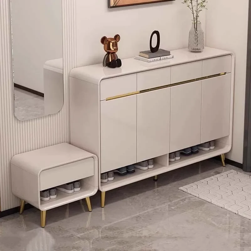 Роскошная регулируемая полка для обуви скамейка сиденья большой шкаф гостиной