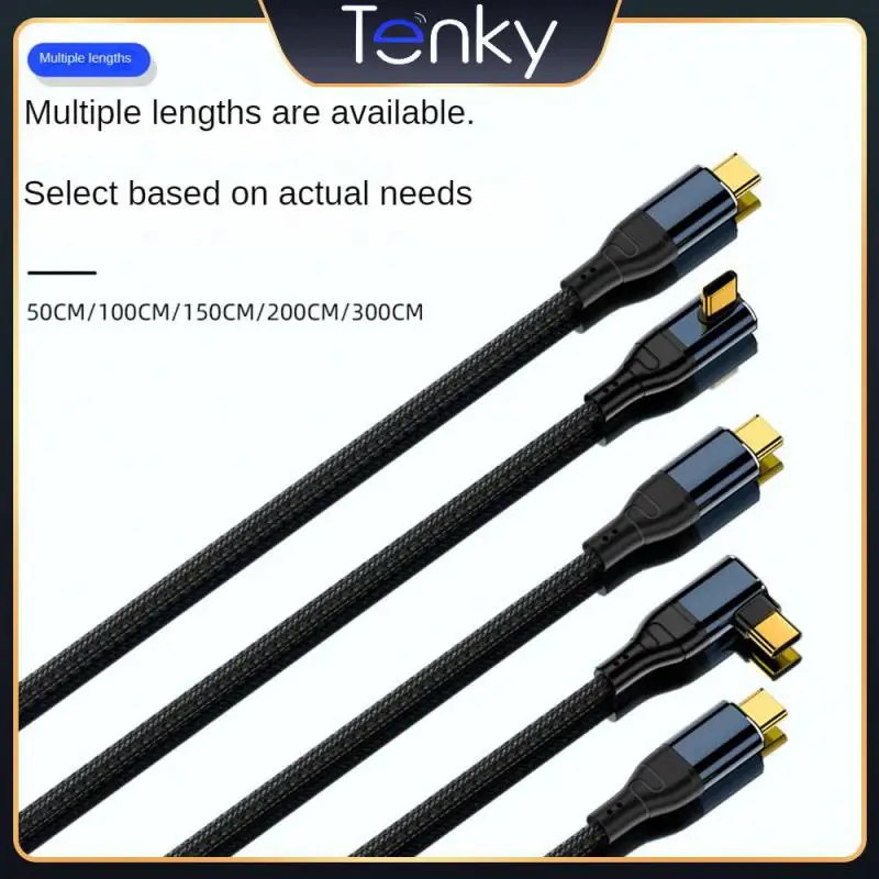 

Usb2.0 Type-c Middle Bending Charge Cable Up And Down Bending Charging Line Fast Charging Data Cord For Samsung Huawei 480mbps