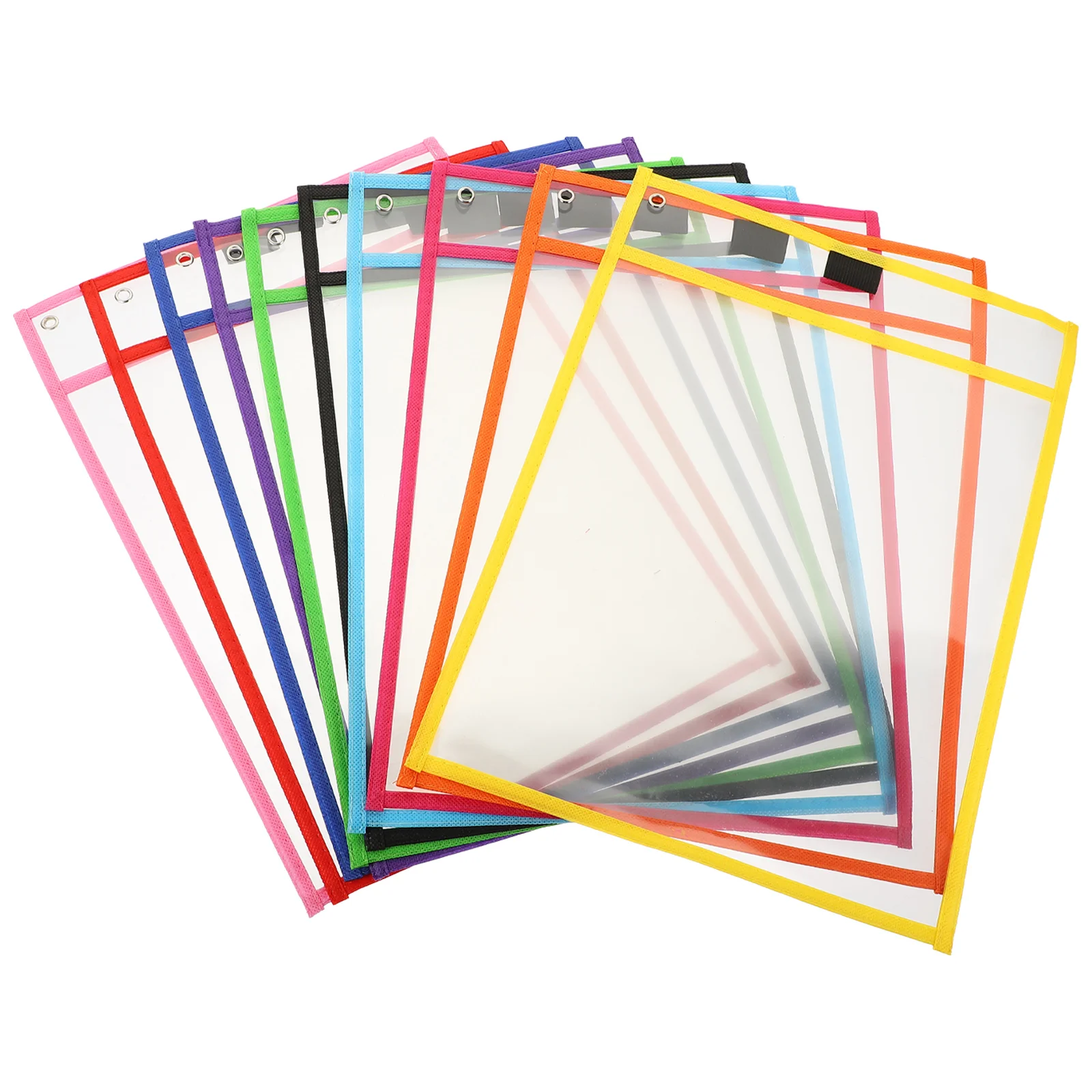 

10 Pcs Clear Protective Film Students Dry Erase Pocket Sleeve Sheet Pvc File Child Daily Use Convenient Pockets