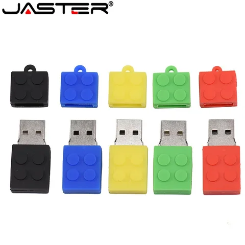 JASTER Toy Brick Флэш-накопитель USB 64 ГБ Силикагель Строительный блок Флешка Подарок 32 ГБ 16 ГБ Ручка-накопитель Реальная емкость USB-накопитель Cle