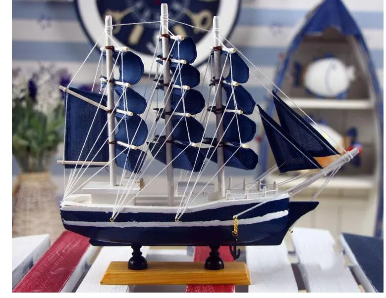 Europejskie drewniane akcesoria żeglarskie Sztuka Dom Salon Stół Figurki Dekoracja Model Pokój Biuro Ozdoby na biurko Rękodzieło
