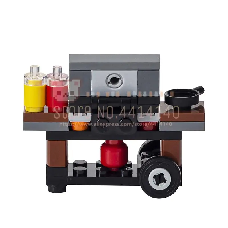 BBQ Party Scene Grill Furniture MOC Building Blocks City Family Barbecue Parts Creative Brick Education Toys For Kids Gift | Игрушки и