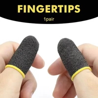 2pcs fiber finger cover for pubg mobile games breathable game controller screen touching sweat proof non scratch thumb gloves